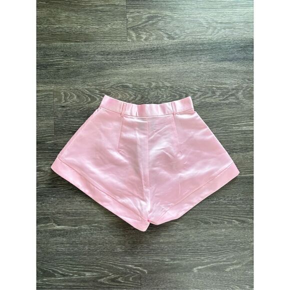 NWT Miscreants x Revolve Pink Satin Shorts Size UK 8 US 4 - Picture 2 of 8